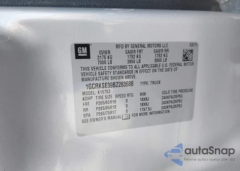 2011 Chevrolet Silverado 1500 Lt from USA, damaged, VIN 1GCRKSE39BZ283688